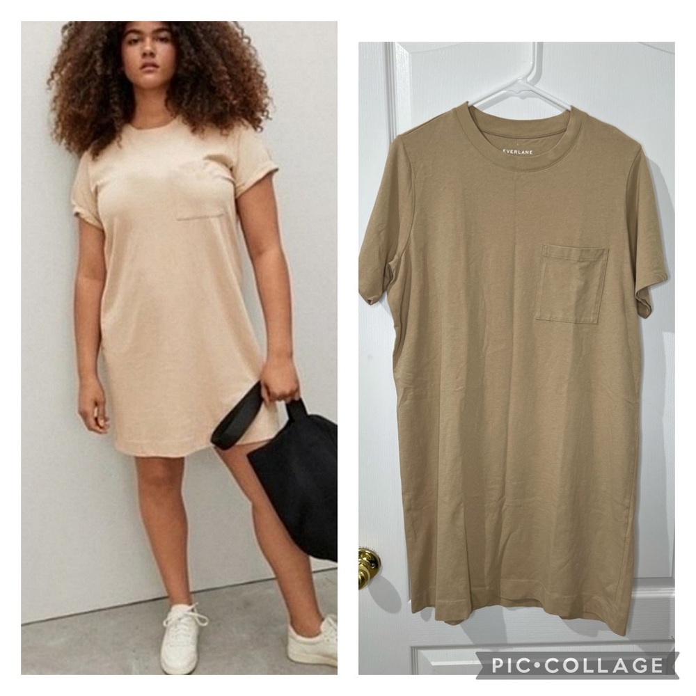Everlane The Weekend tee dress in sand/beige size L